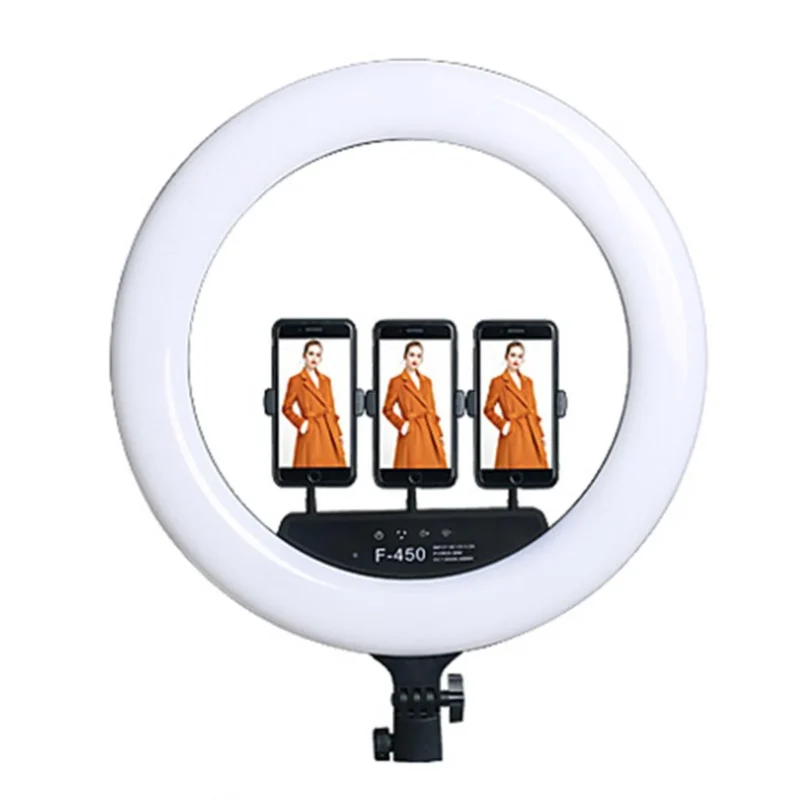 45CM Professional Ring Light with Remote & 3 Phone Holders – Vlogging, TikTok, YouTube & Photography