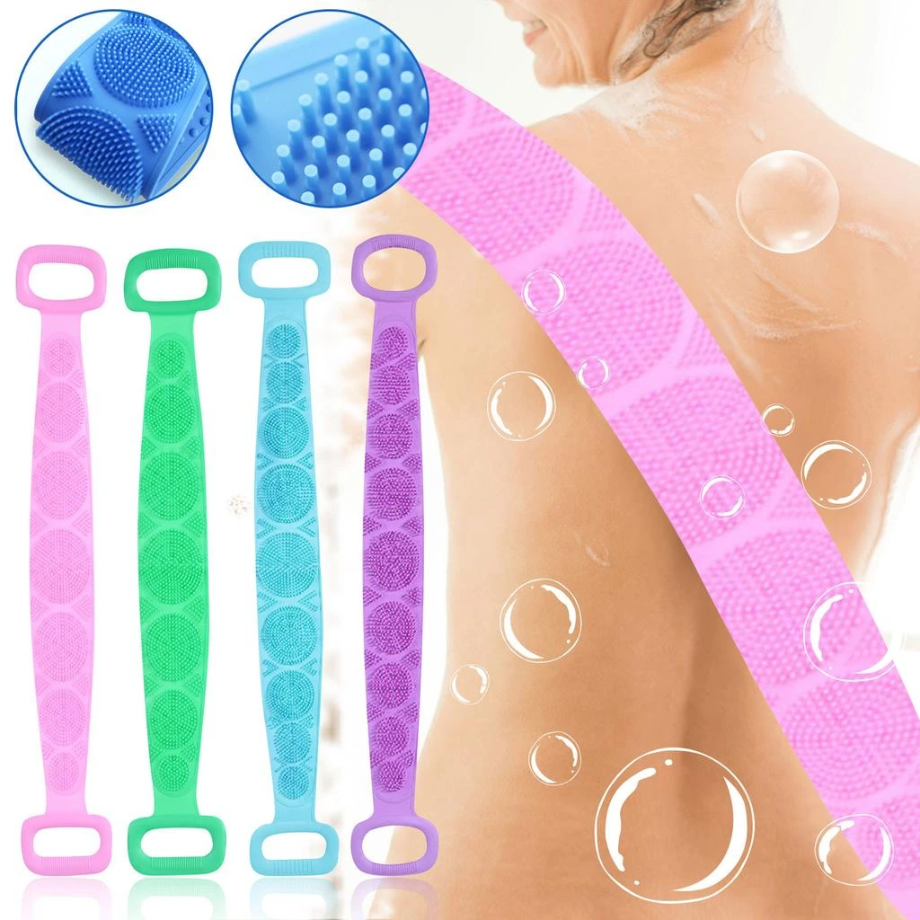 Silicone Back Scrubber – Soft Loofah Bath Towel for Deep Cleaning & Gentle Exfoliation