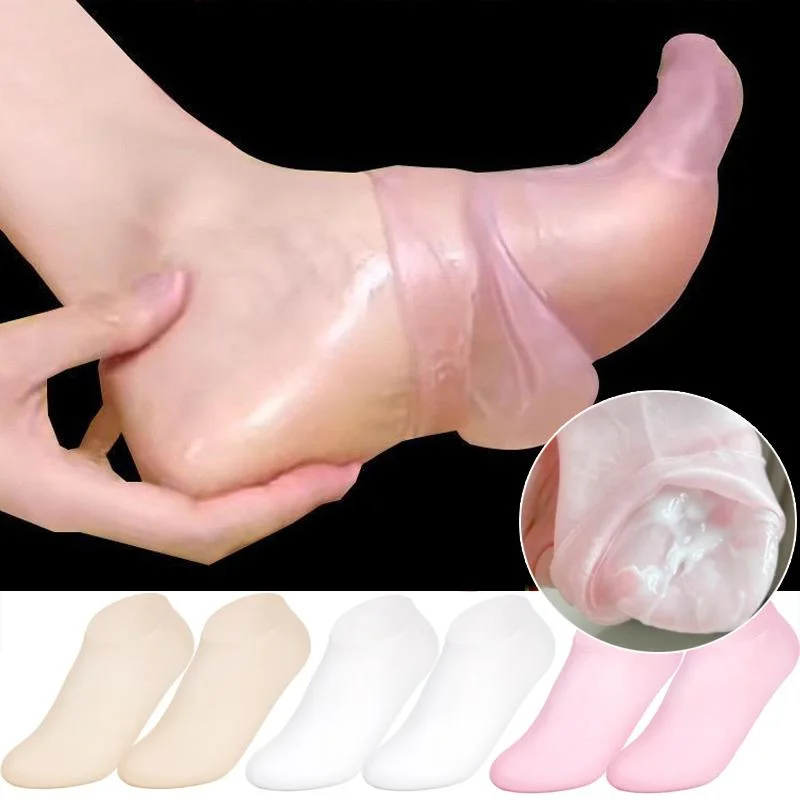 Silicone Gel Heel Pad Socks – Pain Relief & Anti-Crack Heel Protectors, Heel Cups & Cushioned Sleeves for Men & Women