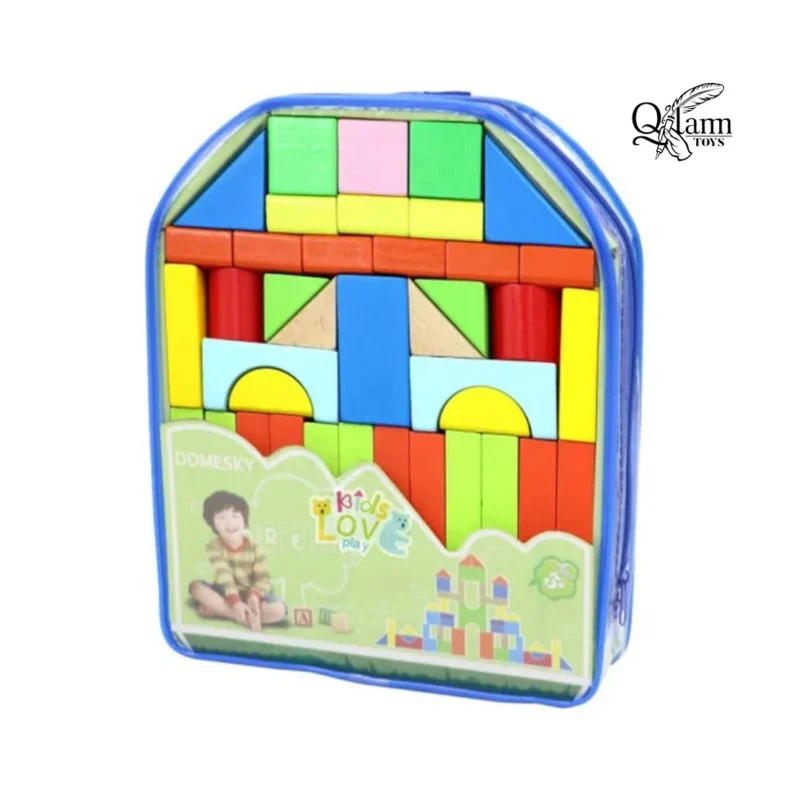 Wooden Building Blocks Set with Storage Bag – Stacking & Educational Blocks for Kids