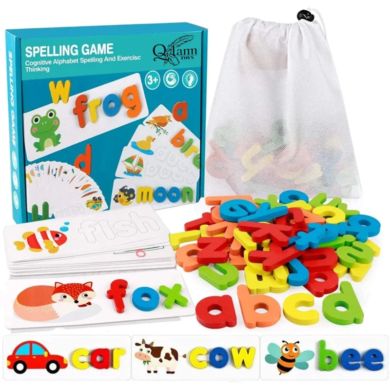 Wooden Spelling Game for Kids – Educational ABC Learning Toy