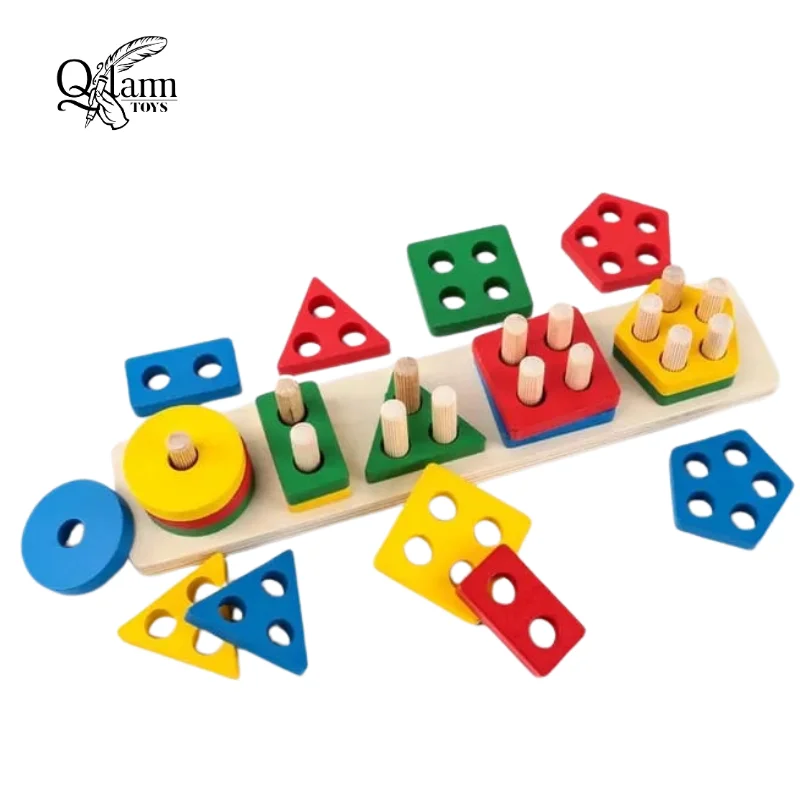 Wooden Shape Sorter for Kids – Educational Geometric Puzzle & Learning Toy