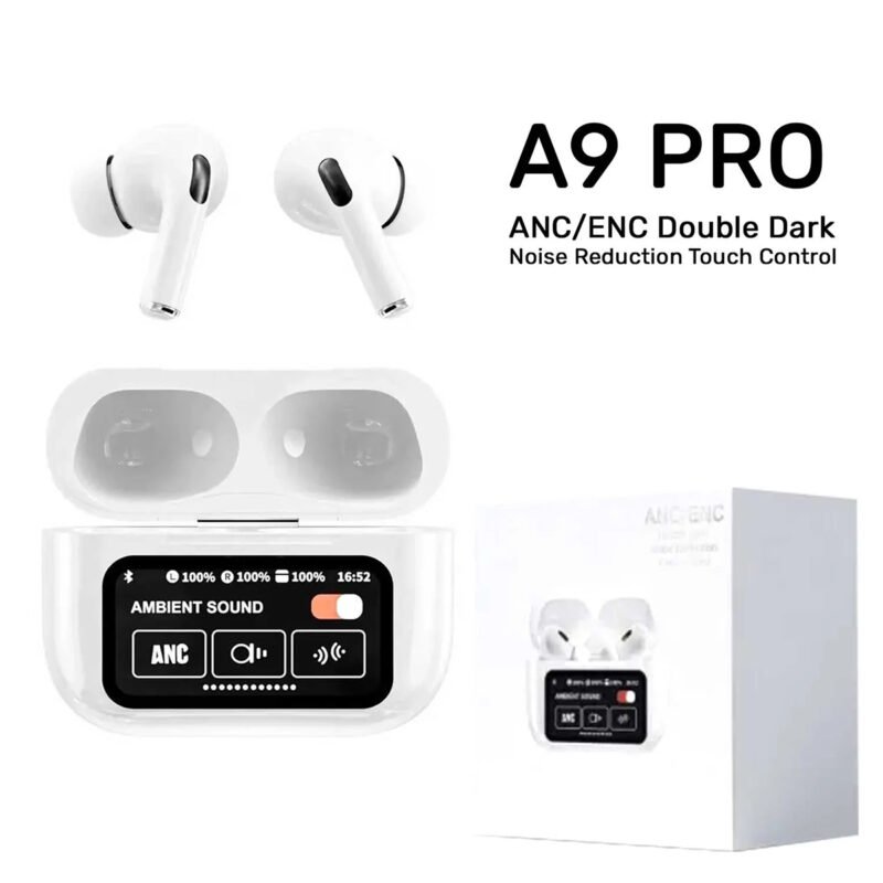 A9 Pro Wireless Earbuds – Bass Boosted Bluetooth 5.0 Earphones with Noise Reduction & LCD Display
