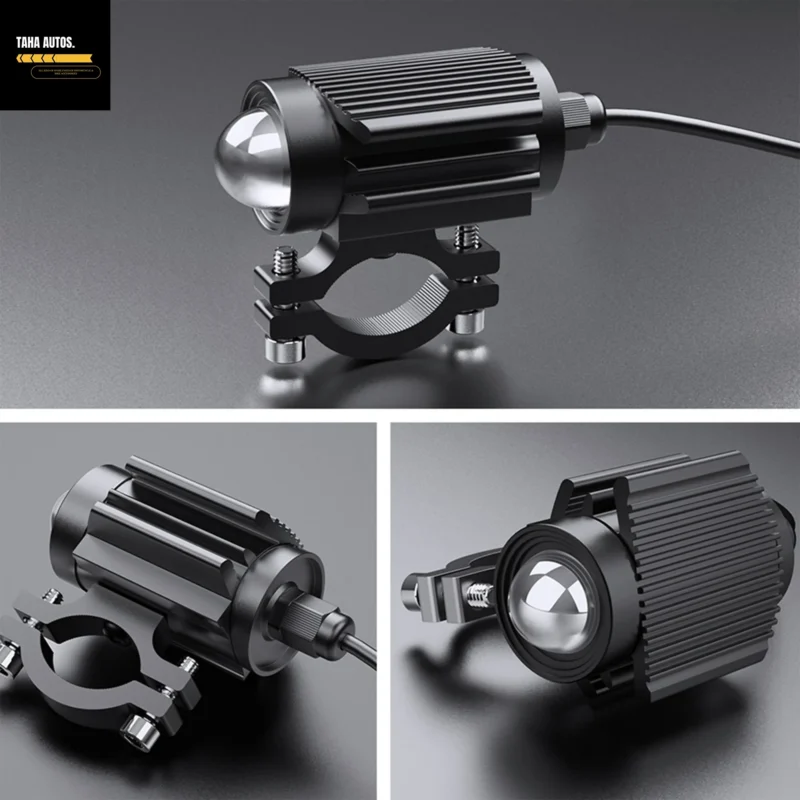 (2pcs) Mini Dual-Color LED Driving Fog Lights – 20W White & Greenish with Flasher | Projector Lens Auxiliary Lights for Motorcycles, Cars & Jeeps