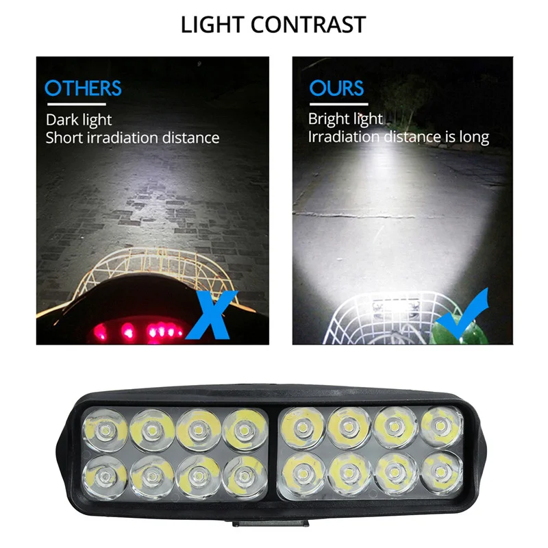 Shilan Super Bright 16-LED Light Bar with Flashing – Universal Fit for Car Bumpers, Jeeps & Bikes