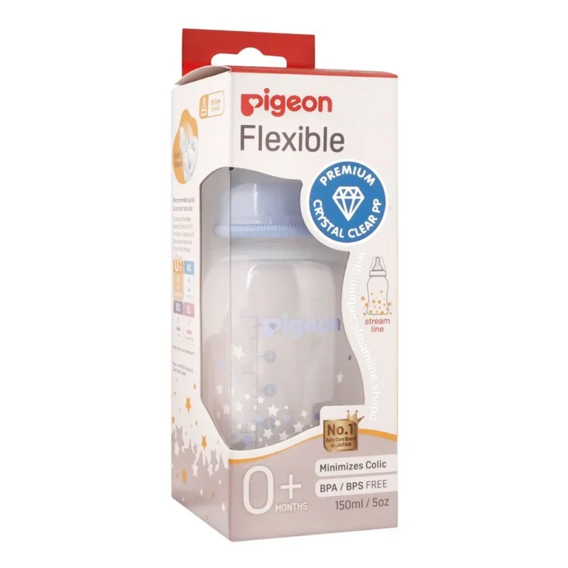 PP Streamline Printed Bottle 150ml Blue – BPA-Free Baby Feeding Bottle with Cute Design