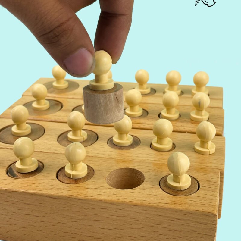 Montessori Cylinder Blocks – Wooden Knobbed Cylinder Educational Toy for Kids