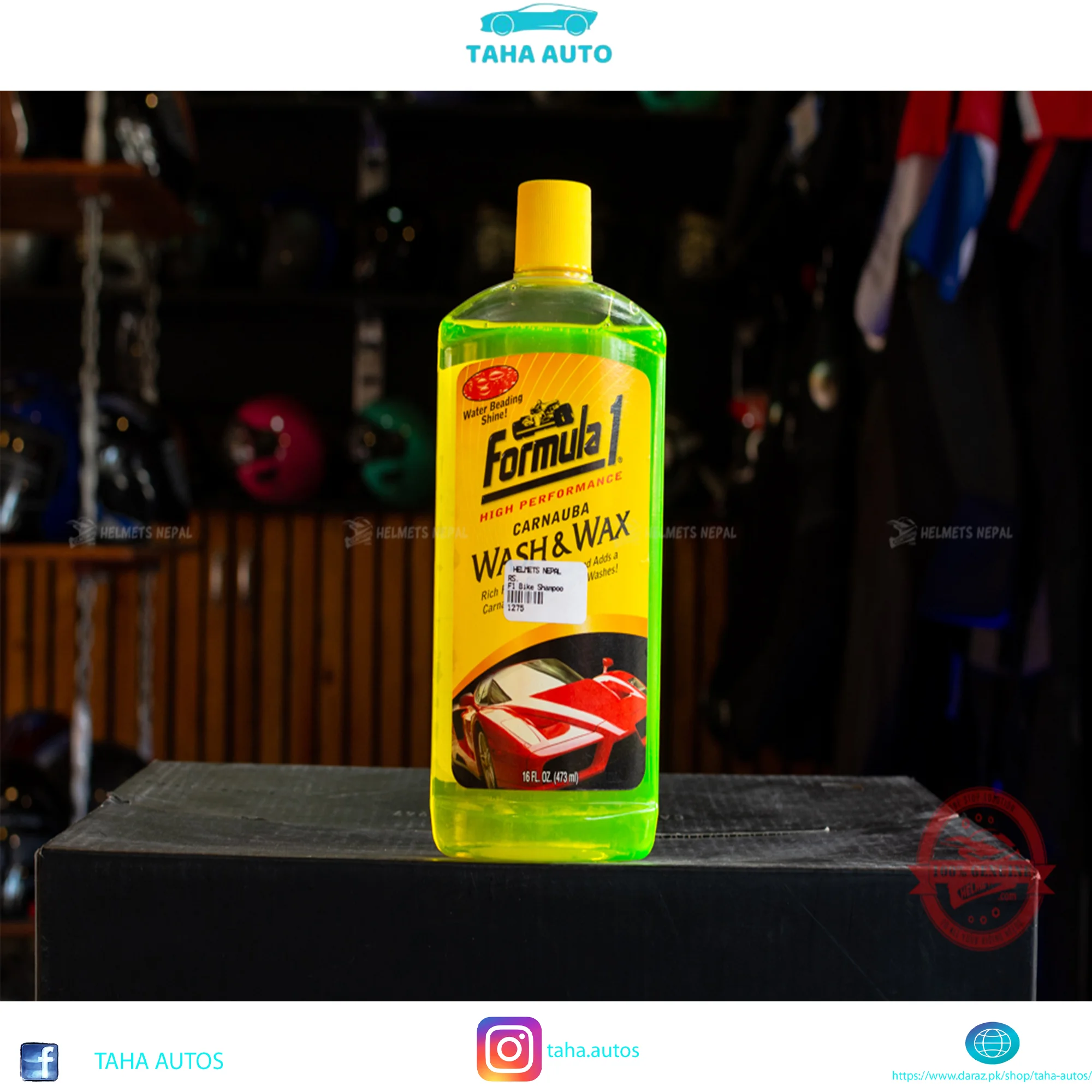Formula 1 Carnauba Wash & Wax Car Shampoo – 473ml | Clean, Shine & Protect in One Step