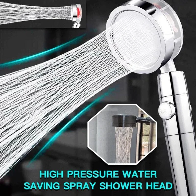 360° Rotating Shower Head with Built-in Fan – High-Pressure Water-Saving ABS Rain Spray Nozzle for Bathroom