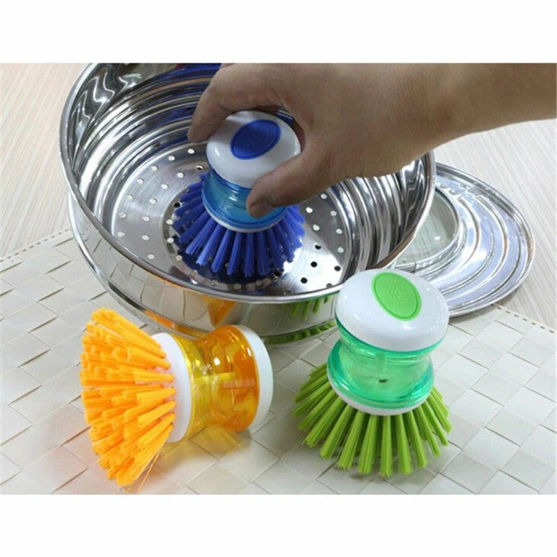 Dish Washing Brush with Built-in Soap Dispenser – Heavy-Duty Scrubber for Kitchen Cleaning - Image 3