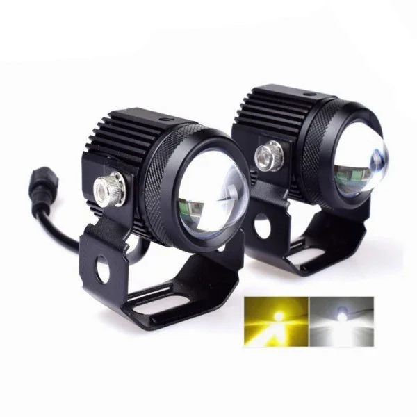 Mini Dual-Color LED Driving Fog Light – 20W White & Yellow Projector Lens | Universal Auxiliary Light for Motorcycles, Cars & Jeeps (1pc) - Image 6