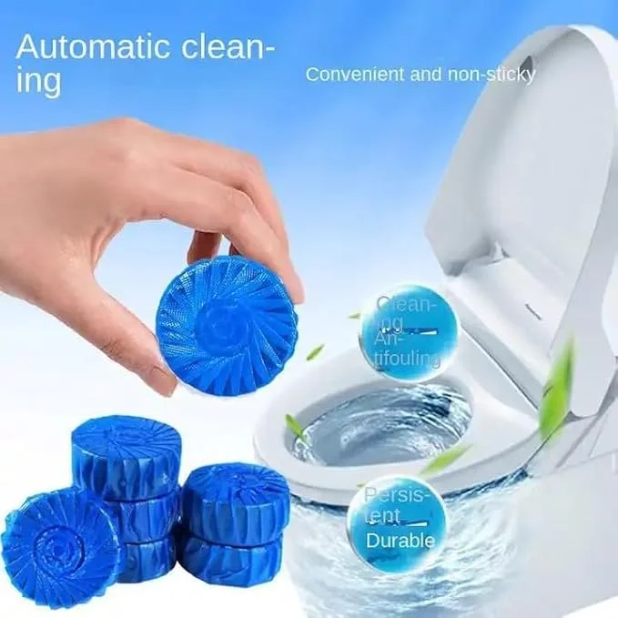 Pack of 10 Toilet Bowl Cleaner Tablets – Deep Cleaning, Automatic Blue Flush, Bleach & Deodorizing Toilet Tank Balls