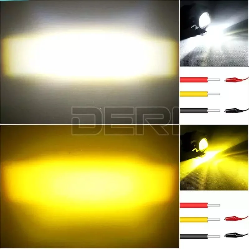 Mini Dual-Color LED Driving Fog Light – 20W White & Yellow Projector Lens | Universal Auxiliary Light for Motorcycles, Cars & Jeeps (1pc) - Image 3