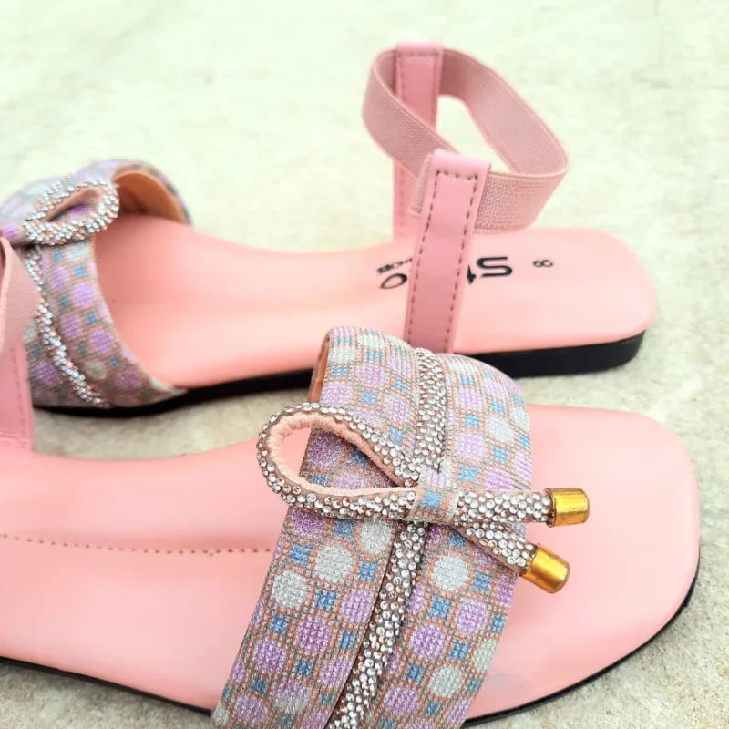 Al Quddus Collection Flat Slippers for Women – Party Wear with Soft Base & Elastic Comfort Strap