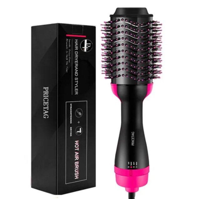 One Step Hair Dryer & Volumizer – Professional Hot Air Brush with Negative Ion Technology for Drying, Straightening & Curling