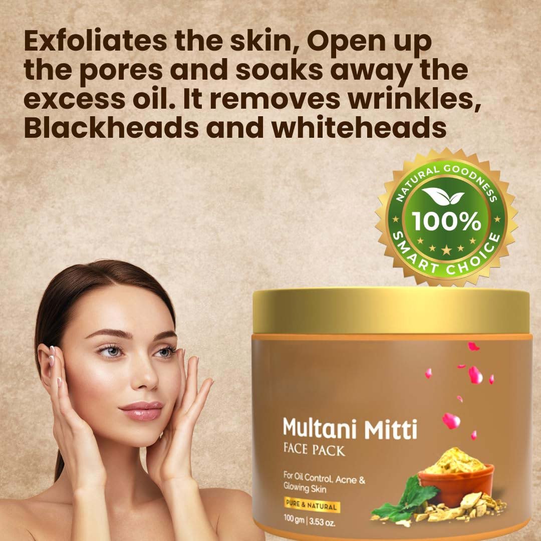 Multani Mitti Powder – 100% Natural Fuller's Earth for Face & Body Care