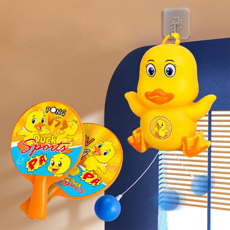 Children’s Hanging Table Tennis Trainer Set – Indoor Parent-Child Interactive Ping Pong Toy with Rackets, Balls & Hooks-TY01