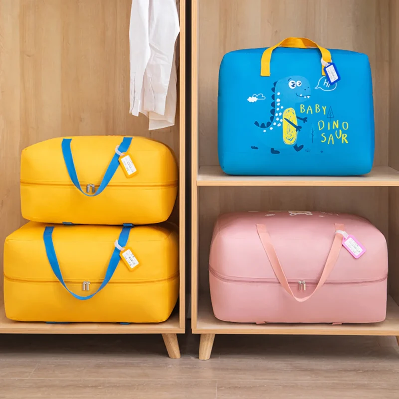 Multi-Purpose Wardrobe Dino Bag – Foldable Storage Box for Clothes, Quilts & Toys | Random Color & Design
