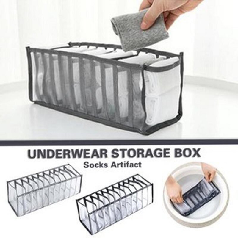 High-Quality 11 Grids Underwear Storage Bag – Bra, Socks & Closet Organizer Box | Easy-to-Use Wardrobe Storage Artifact