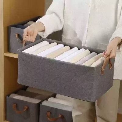 Jeans Storage Box & Closet Organizer – Foldable Fabric Drawers for Wardrobe Storage, Sweater & Clothing Organizer, Clothes Storage Containers