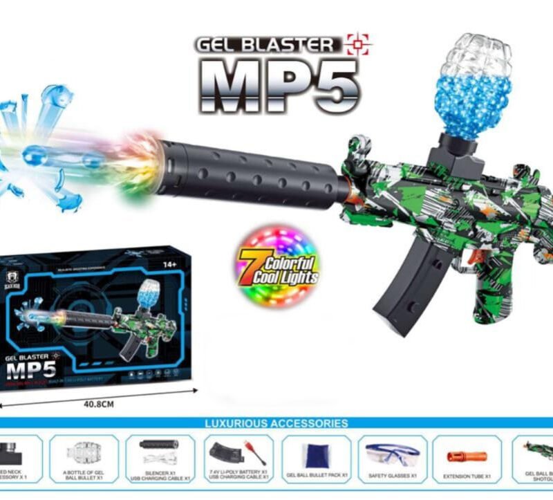 M416 Electric Ball Blaster Gun Toy Set with Goggles – Rechargeable Automatic Gel Blaster with LED Silencer, Graffiti Skin, Reusable Gel Balls – PUBG & Fortnite Fan Toy for Outdoor Team Play, Summer Fun & Birthday Gift-TY01