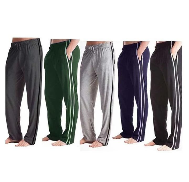 Pack of 5 Men’s Sleepwear Pajama & Jogger Sweatpants | Straight-Leg Casual Loose Fit Trousers with Pockets – Multicolor