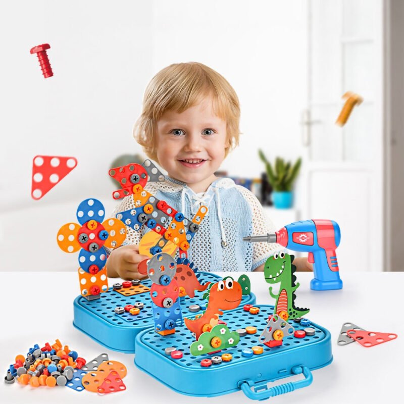 232Pcs DIY Screw Building Blocks Set – Creative Educational STEM Puzzle Toys for Kids | Nut & Bolt Construction Toy Box-TY01