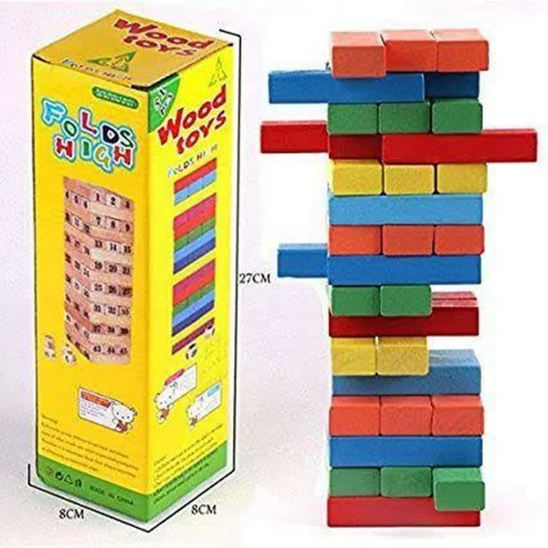 Wooden Jenga Blocks – Classic Tumbling Tower Game for Kids & Family Fun