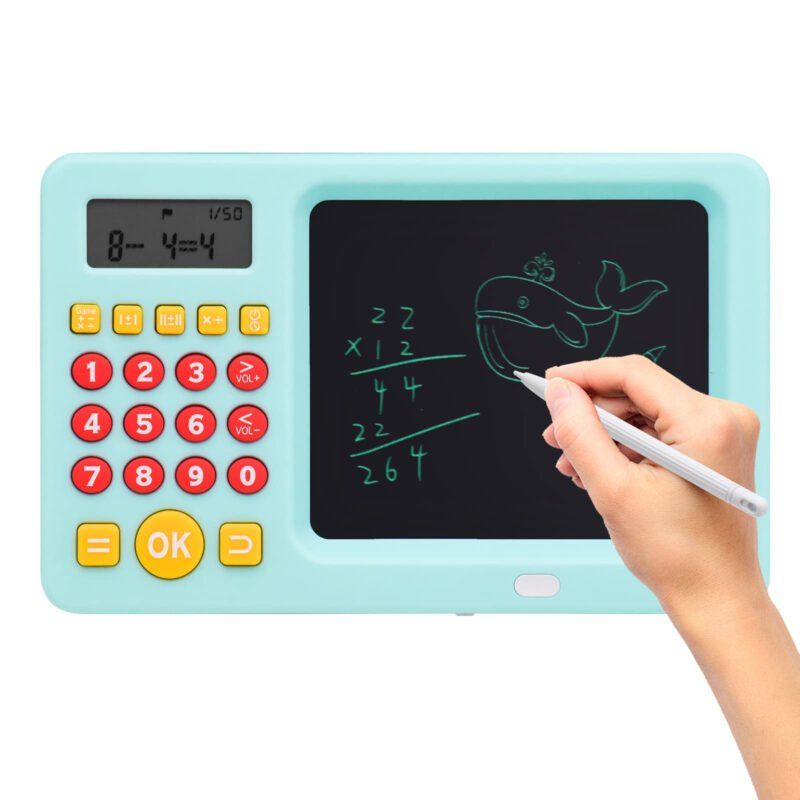 2-in-1 Digital Writing Board Tablet Pad for Kids | LCD Writing Tablet with Rechargeable Calculator & Math Quiz Modes | Early Education Learning Toy for Toddlers-TY01