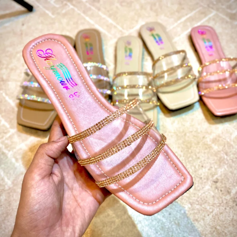 Women’s Stylish Transparent Sandals – Trendy Slippers for Casual & Party Wear