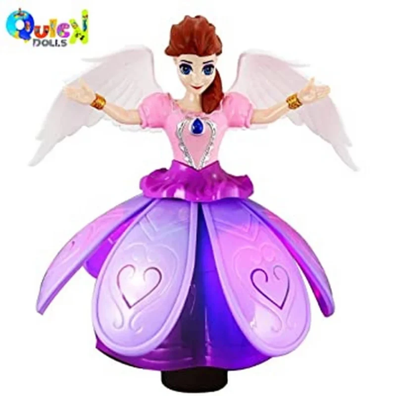 Dancing Doll for Girls – Rotating Musical Doll with Flashing Lights & Music