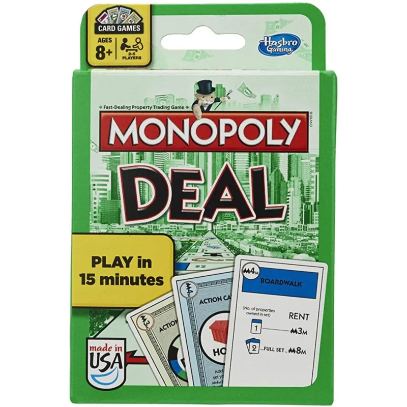 Monopoly Deal Playing Cards Game – English | Fast-Dealing Property Trading Card Game for Kids & Adults