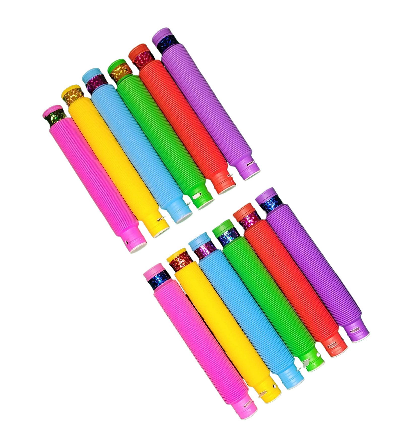 Colorful Telescopic Pop Tubes Fidget Toys – LED Flash Sensory Tubes for Kids & Adults, Stress Relief Autism Toys, Random Color Gift Pack-TY01 - Image 6