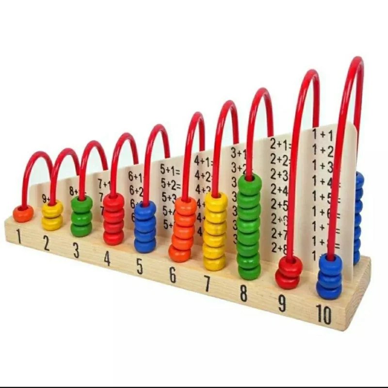 1+1 Wooden Vertical Abacus – Kids Calculation Shelf Educational Learning Toy