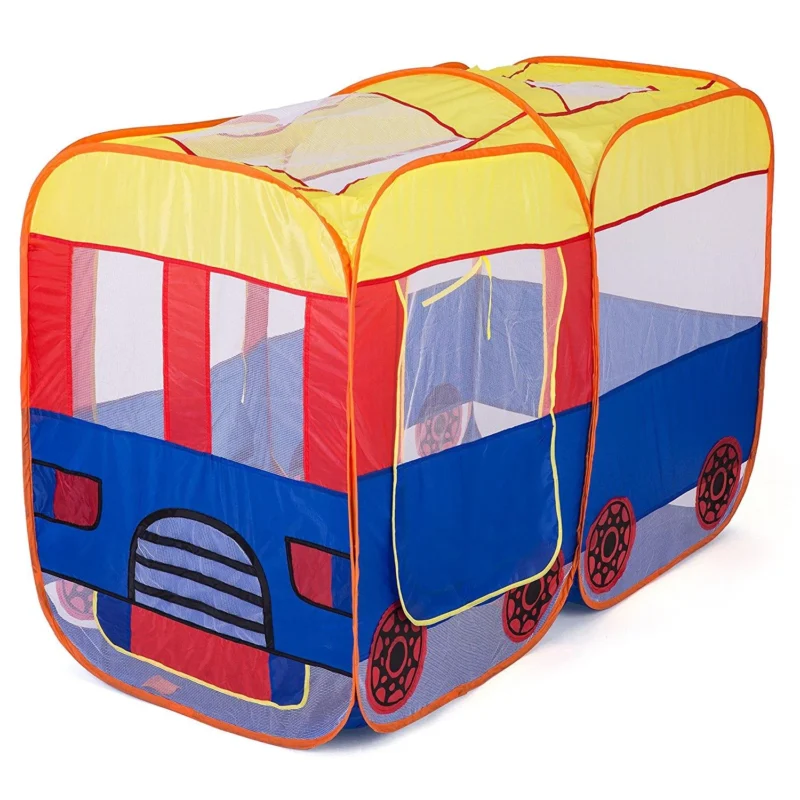 Baby Pop-Up Tent House – Fun Bus Shape Kids Play Tent | Portable Foldable Indoor & Outdoor Playhouse