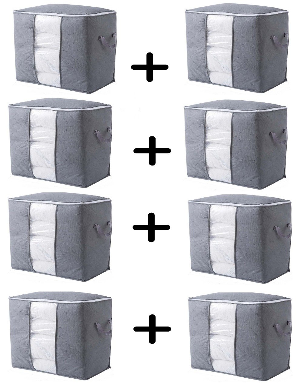Portable Bamboo Clothes & Blanket Large Folding Bag – Durable Storage Box Organizer with Zipper & Handles - Image 4