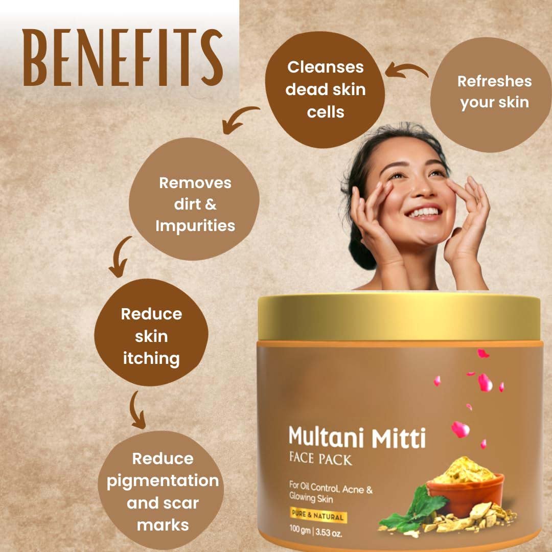 Multani Mitti Powder – 100% Natural Fuller's Earth for Face & Body Care - Image 3