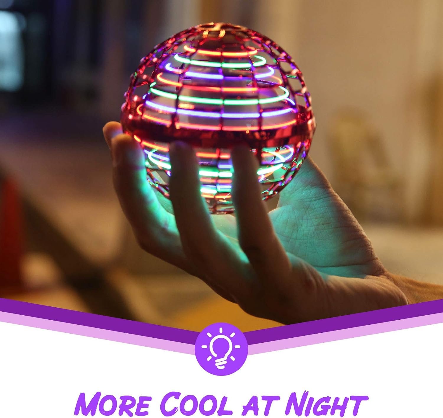 Flynova Pro Flying Ball – Hand-Controlled Mini Drone Toy with RGB Lights | Rechargeable UFO Spinner for Kids & Families-TY01 - Image 3