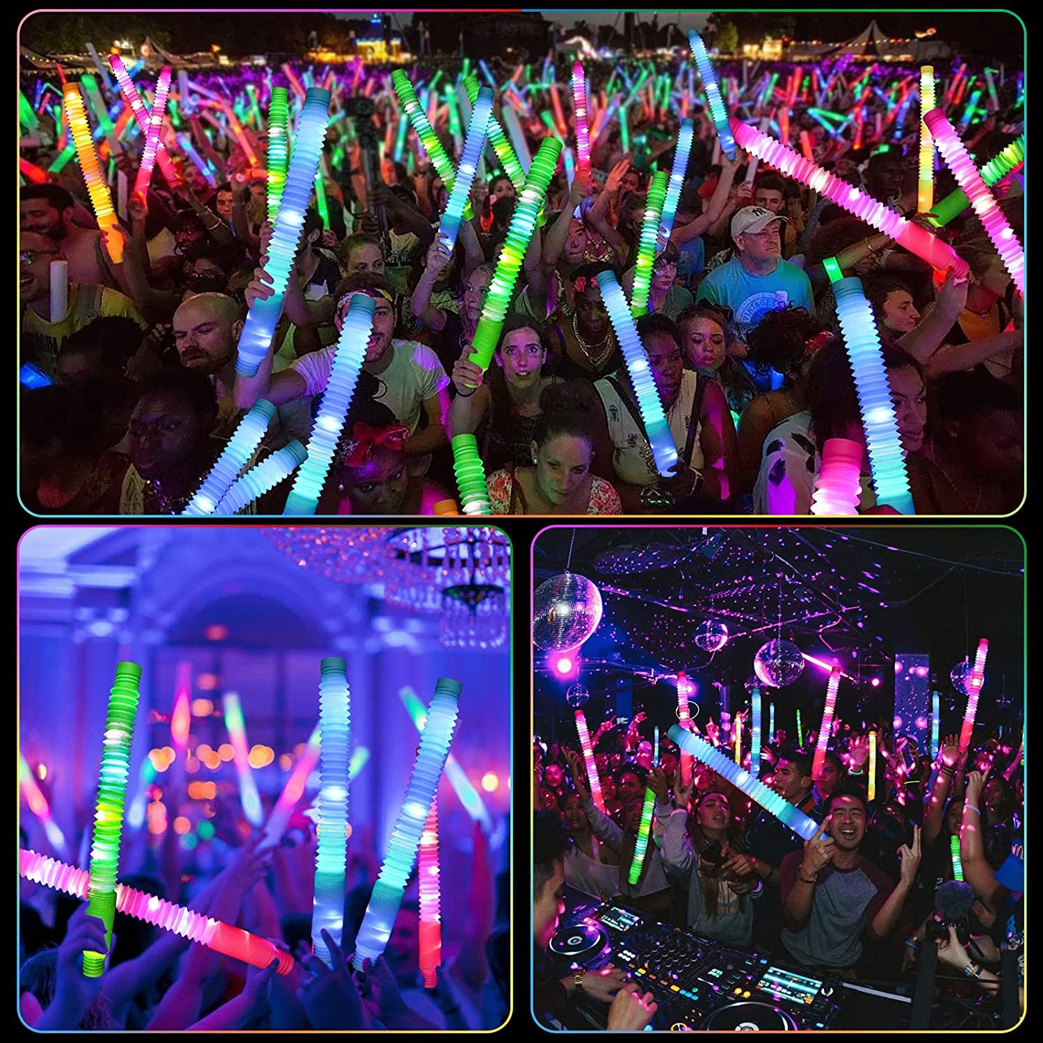 Colorful Telescopic Pop Tubes Fidget Toys – LED Flash Sensory Tubes for Kids & Adults, Stress Relief Autism Toys, Random Color Gift Pack-TY01 - Image 5