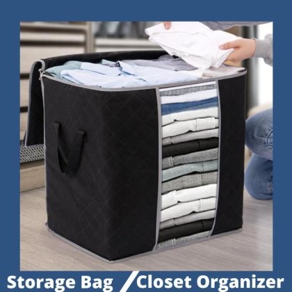 Large Storage Bags – Foldable Clothes Storage Box Bins with Durable Handles & Thick Fabric for Blanket, Comforter, Clothing & Bedding - Image 7