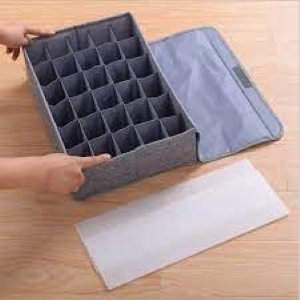 24 Pocket Underwear & Socks Storage Organizer with Lids – Foldable Closet Drawer Divider Box (24 Cells) - Image 6