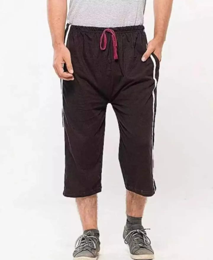 Pack of 2 – Summer Cotton Jersey Quarter Shorts for Men | Comfortable Casual Shorts with Double-Sided Two Stripes - Image 7