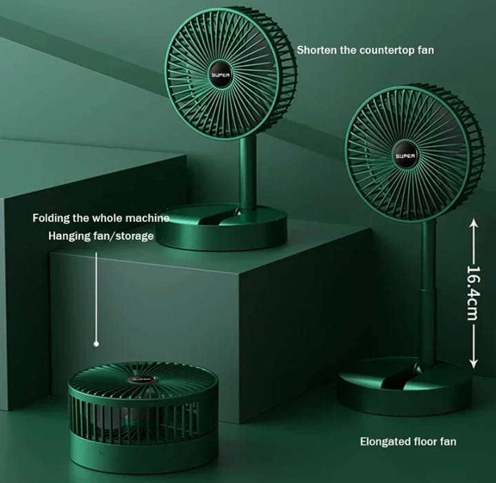 Mini Desktop Foldable Fan | USB Rechargeable Telescopic Fan | Silent Portable Adjustable Cooling Fan for Home & Office - Image 8
