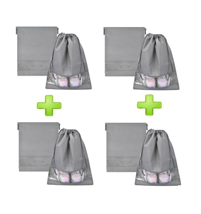 Pack of 12 Travel Shoe Storage Bags – Non-Woven Shoe Organizer with Clear PVC Window, Dustproof & Portable - Image 9