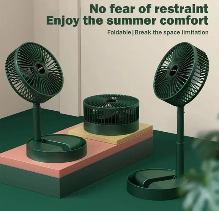 Mini Desktop Foldable Fan | USB Rechargeable Telescopic Fan | Silent Portable Adjustable Cooling Fan for Home & Office - Image 7