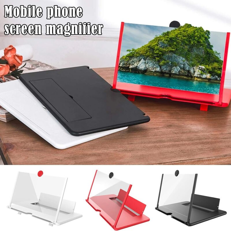 3D HD Mobile Phone Screen Amplifier – Folding Smartphone Screen Magnifier with Holder | Portable Large Screen Video Magnifier