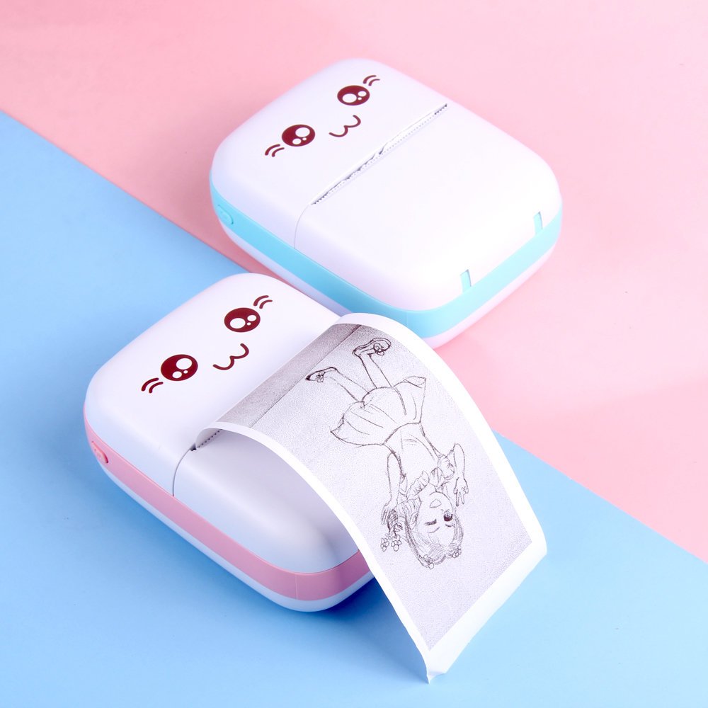 Pocket Inkless Mini Printer & Instant Camera | Portable Bluetooth Thermal Printer with Dual Lens, 2.8" IPS Screen | Kids’ Wireless Printer – Pink & Blue - Image 5