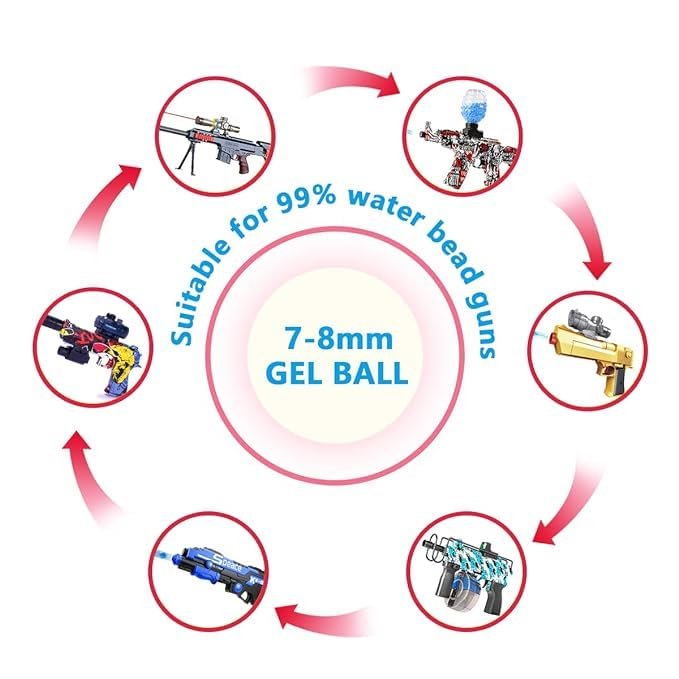 20,000 Pcs Gel Balls Refill for Gel Blaster – 7-8mm Water Beads Ammo Compatible with Gel Blaster Guns & Sprayer Toys-TY01 - Image 4