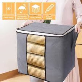 Large Storage Bags – Foldable Clothes Storage Box Bins with Durable Handles & Thick Fabric for Blanket, Comforter, Clothing & Bedding - Image 6