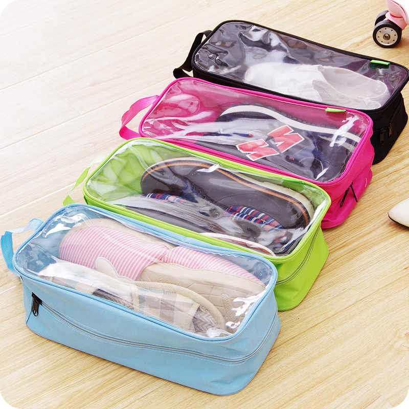 Pack of 5 – Travel Shoes Organizer Storage Bags with Clear Window | Washable Shoe Carry & Storage Bags - Image 3